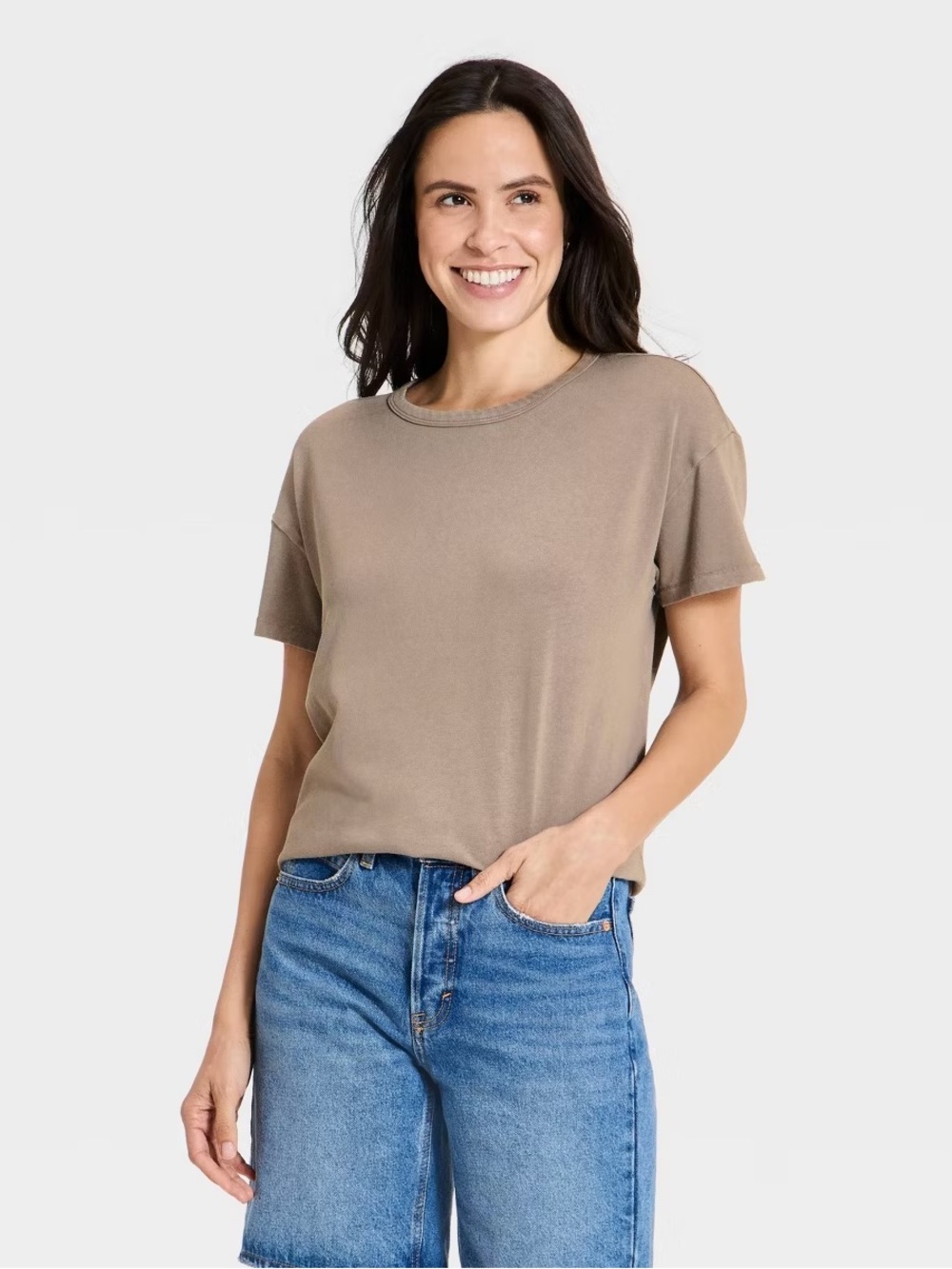 Women's Universal Thread Brown Boyfriend T-Shirt sz XL 100% Cotton